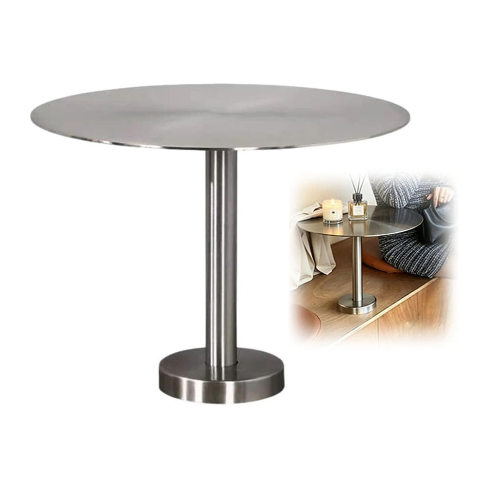 Stainless Steel Side Table,Round End Table with Mounting Hardware,Floating De...