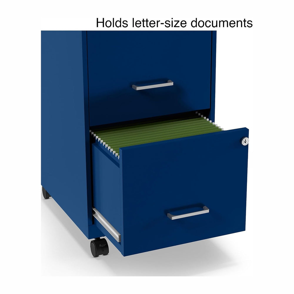 Staples 2-Drawer Vertical File Cabinet, Letter Size, Lockable, Blue | Mobile ...