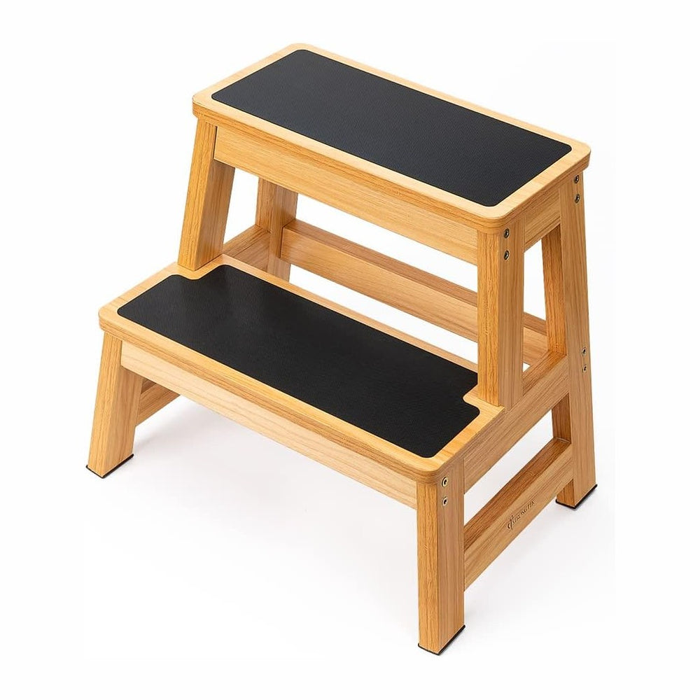 StrongTek Wood 2 Step Stool for Adults, 17.5 in, 500 lb, Non-Slip | Wide Non-...