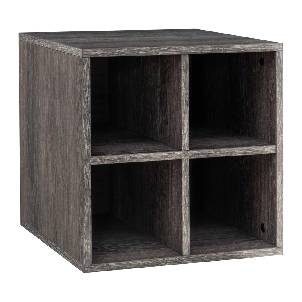 Sunjoy Quub Quarter Saving Stackable MDF Wood Cabinet for Living Room, Bedroo...