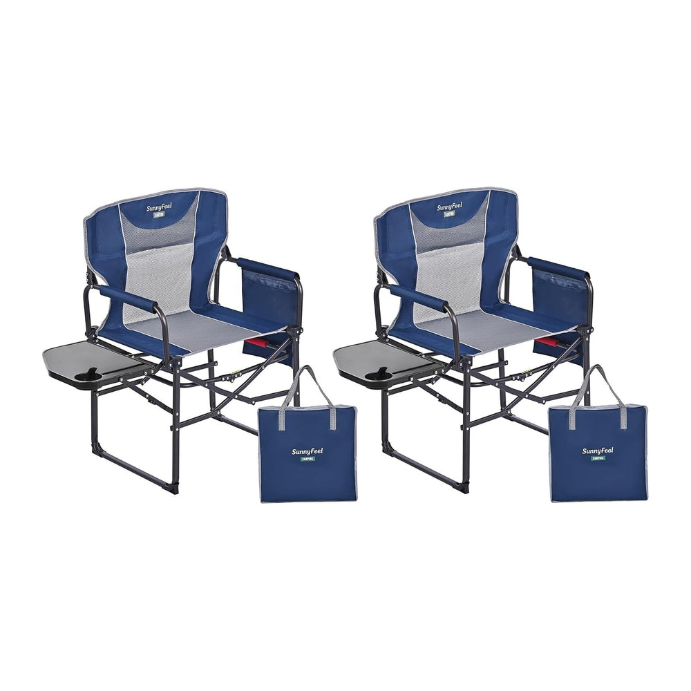 SUNNYFEEL Oversized Camping Chair Portable Directors Chairs with Side Table |...