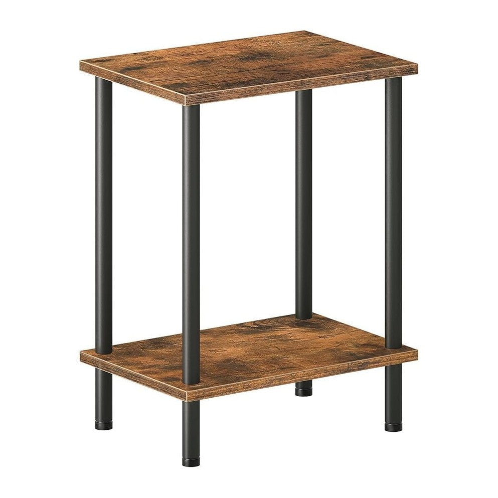 SUYU 2-Tier End Table, Small Side Table, for Couch, Sofa Table with Metal Fra...
