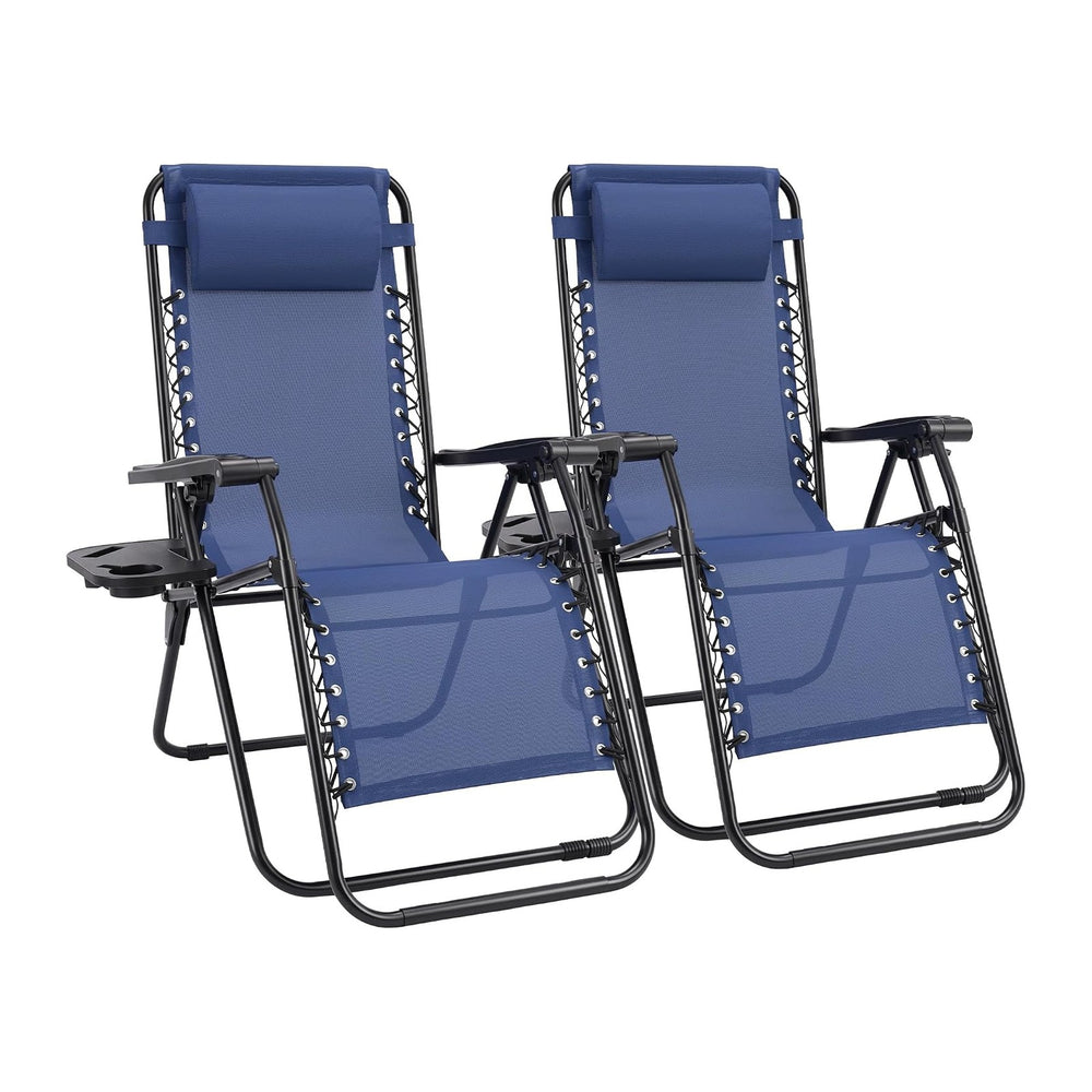 Sweetcrispy Zero Gravity Chairs Set of 2, Outdoor Folding Reclining Lounge Ch...