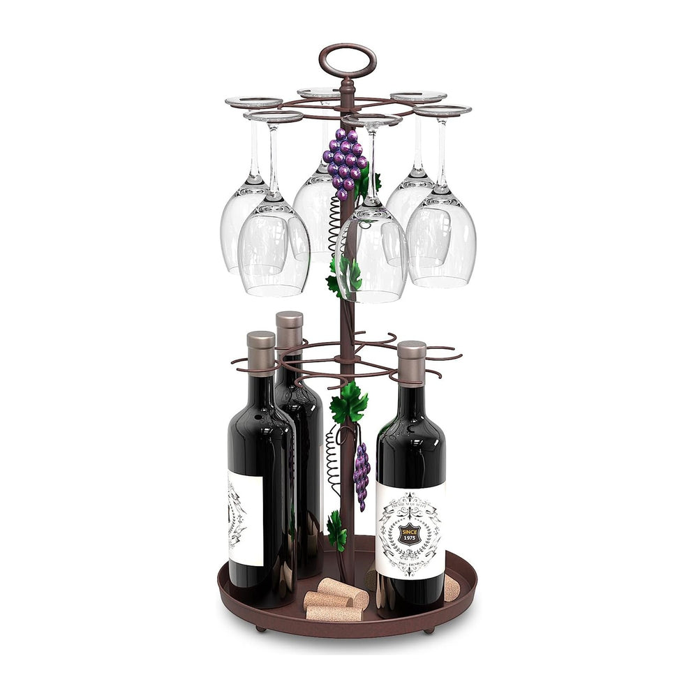 Tabletop Metal Wine Glass Drying Rack with 12 Hooks Countertop Cup Holder | C...