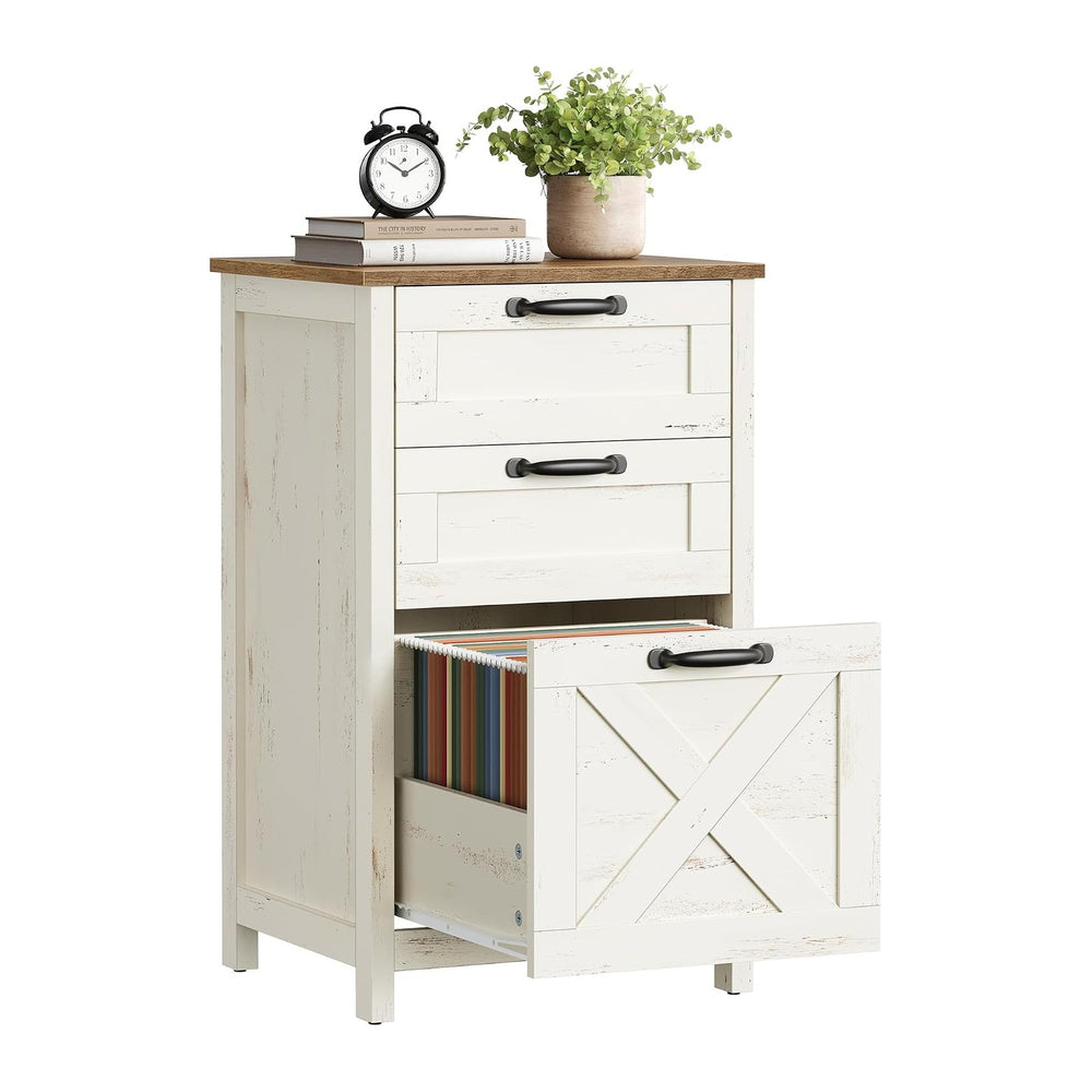 VASAGLE File Cabinet, 3-Drawer Filing Cabinet for Home Office | Modern Farmho...