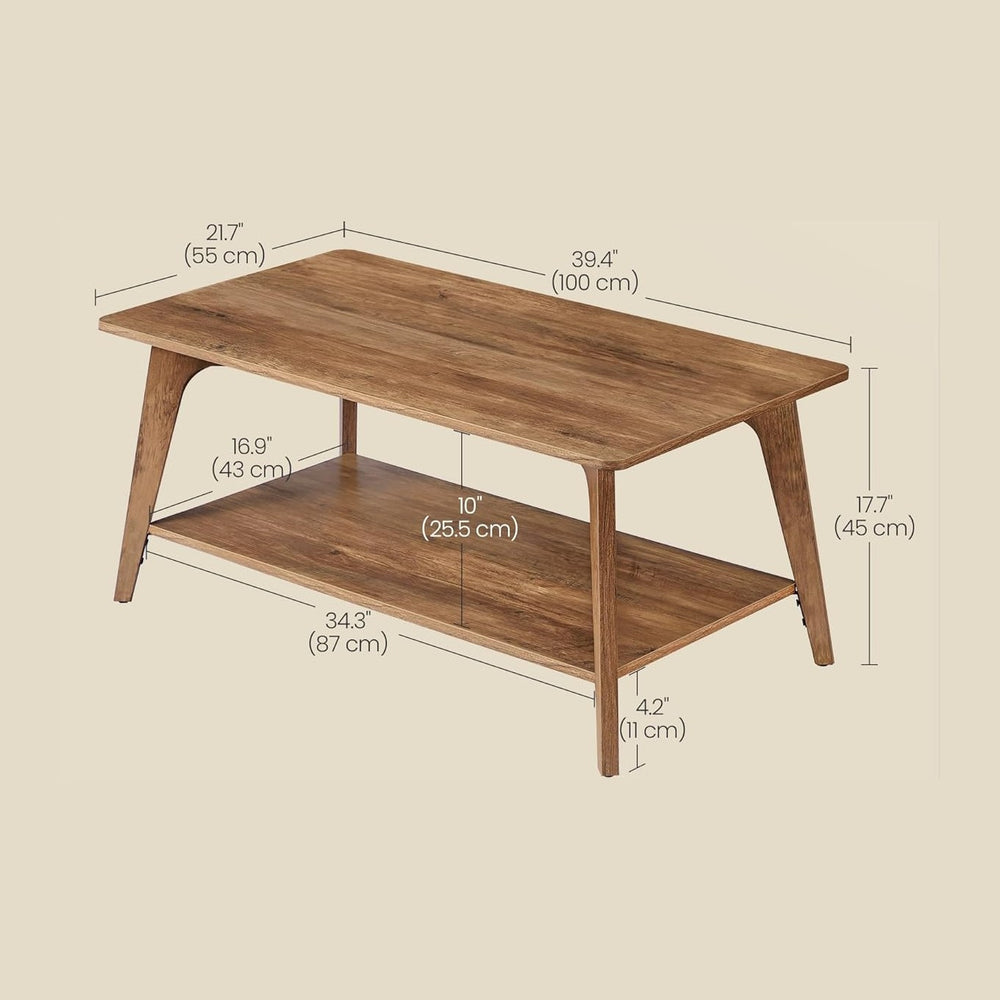 VASAGLE MAEZO Collection - Coffee Table, 2-Tier Center Table with Storage, Ta...