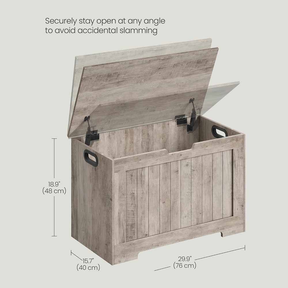 VASAGLE Storage Chest, 29.9 Inches Width Bench with 2 Safety Hinges | Shoe Be...