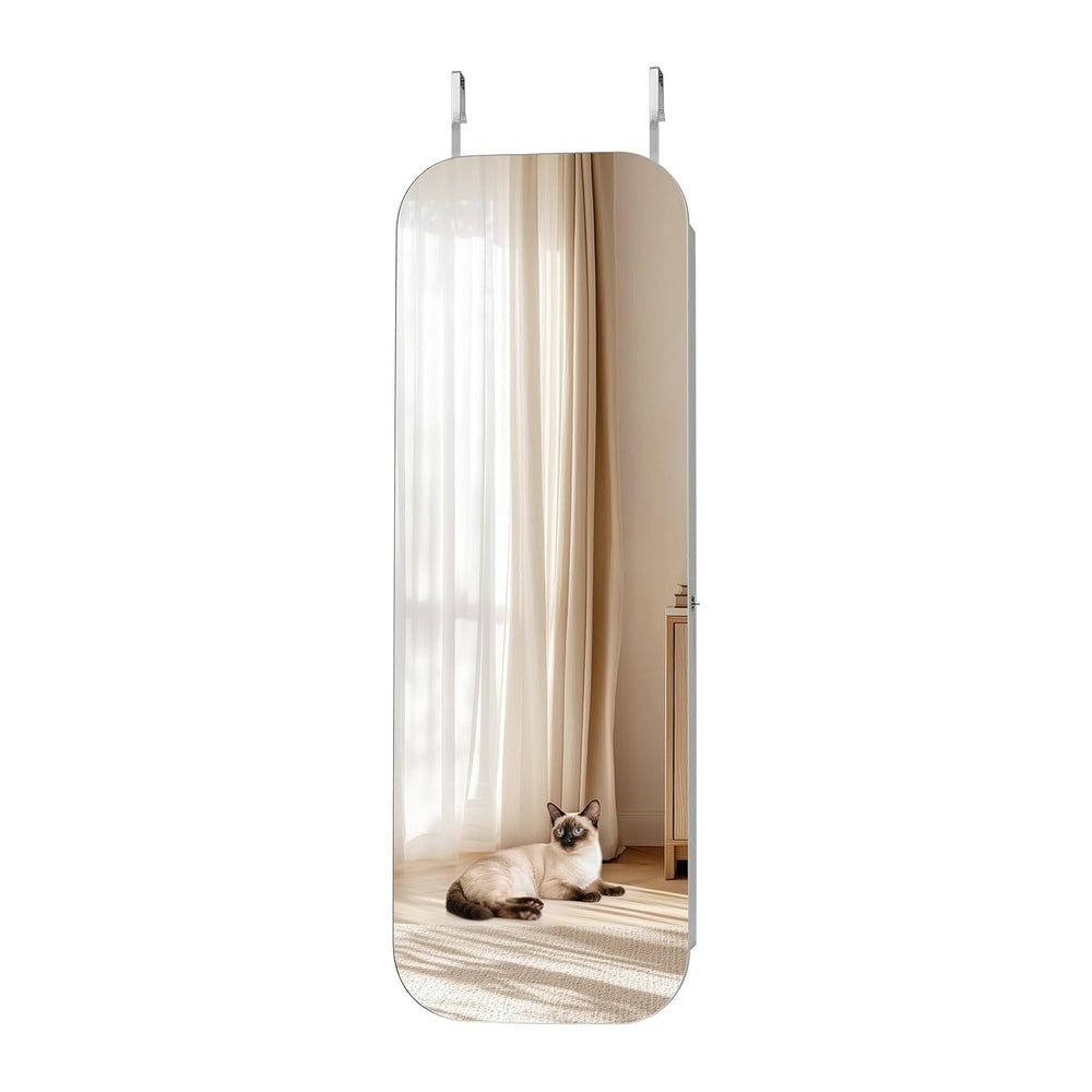 VEVOR Mirror Jewelry Cabinet, 42.5-inch Tall, Full-Length Mirror with Storage...