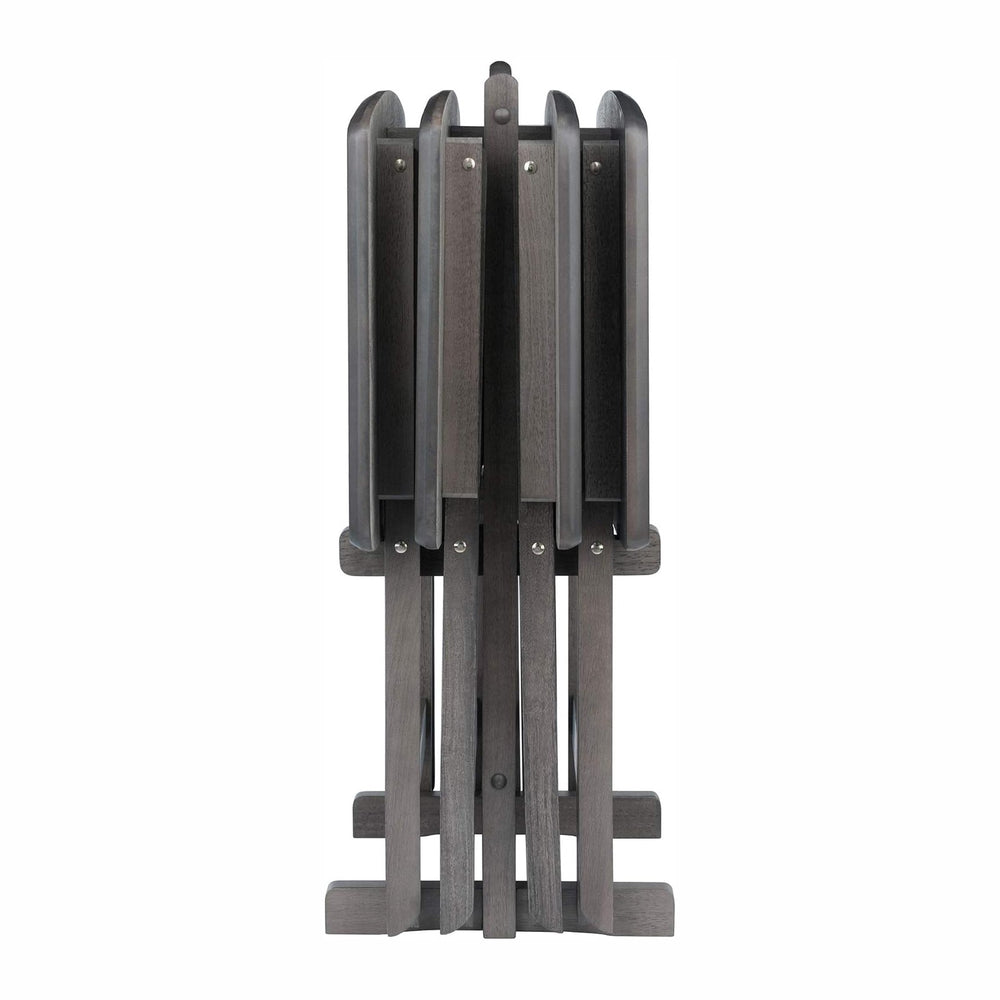 WINSOME Dorian Oversized Snack Table Set, Oyster Gray (Brown Base) (replace c...
