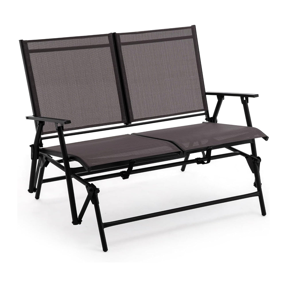 Zedachica 2-Person Outdoor Glider Bench No Assembly Required, Glider Loveseat...