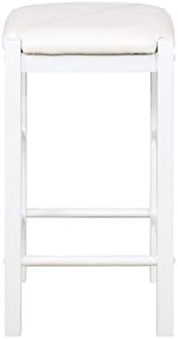 Linon White 3 Piece Faux Marble Tavern Set