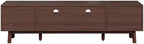Bellemave TV Stand for up to 75", Solid Wood TV Consoles with Storage Drawer & Open Shelves, Modern Entertainment Center with Drop-Down Door Cabinet for Living Room, Bedroom (Dark Brown)