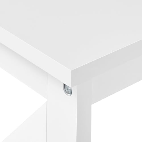 Yaheetech 42"L White Console Table 3-Tier Narrow X-Frame Open Storage Sh...