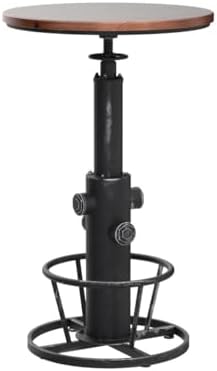 Industrial Bistro Bar Table 38.6-44.4inch Height Adjustable Farmhouse Pub Tab...