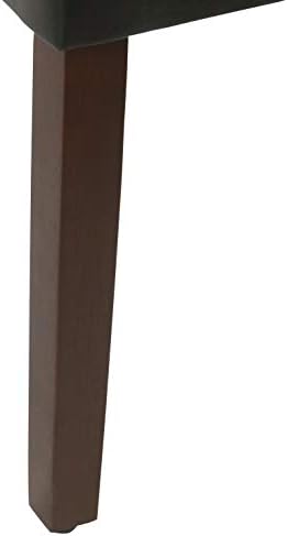 HomePop Parsons Upholstered Accent Dining Chair, Set of 2, Black Faux Leather