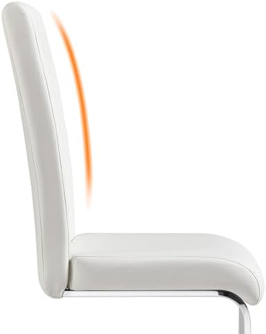 Yaheetech Dining Chairs Set of 4 Modern High Back Kitchen Chairs White