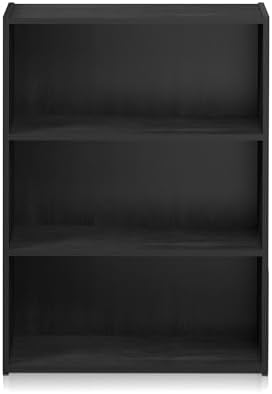 Furinno PASIR Book Shelf, 3-Tier Bookshelf, Storage Shelves Bookcase, 9.7 x 2...