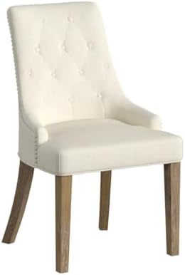 Roundhill Furniture Button Tufted Solid Wood Wingback Hostess Chairs with Nai...