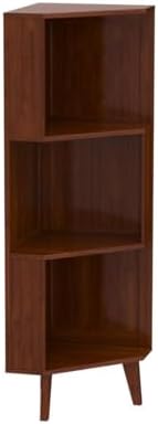 3-Shelf Industrial Corner Bookcase - A-Shaped Display Tall Bookshelf Multifun...