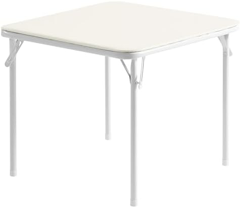 VECELO 5 Piece 24" Card Table and Chair Set, Square Padded Top, Beige