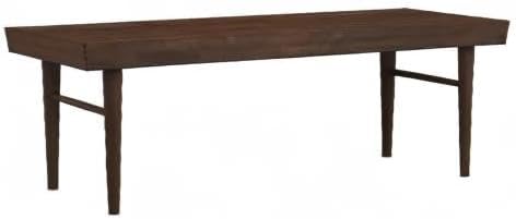 Pemberly Row 47" Mid Century Modern Rectangle Felicity Brown Teak Wood B...