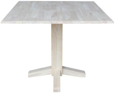 IC International Concepts 36" Solid Wood Square Dual Drop Leaf Dining Table