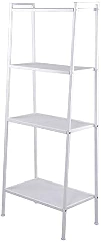 4-Tier Iron Ladder Bookshelf, 60 x 35 x 147 cm, Ivory White | Up to 88 lbs Load Capacity, Wide Storage Design, Easy Installation, Home & Office Use, Sturdy Iron Frame