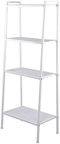 4-Tier Iron Ladder Bookshelf, 60 x 35 x 147 cm, Ivory White | Up to 88 lbs Load Capacity, Wide Storage Design, Easy Installation, Home & Office Use, Sturdy Iron Frame