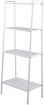 4-Tier Iron Ladder Bookshelf, 60 x 35 x 147 cm, Ivory White | Up to 88 lbs Load Capacity, Wide Storage Design, Easy Installation, Home & Office Use, Sturdy Iron Frame