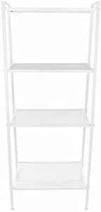 4-Tier Iron Ladder Bookshelf, 60 x 35 x 147 cm, Ivory White | Up to 88 lbs Load Capacity, Wide Storage Design, Easy Installation, Home & Office Use, Sturdy Iron Frame