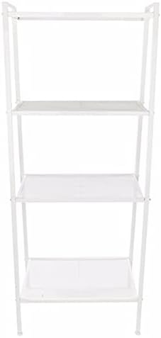 4-Tier Iron Ladder Bookshelf, 60 x 35 x 147 cm, Ivory White | Up to 88 lbs Load Capacity, Wide Storage Design, Easy Installation, Home & Office Use, Sturdy Iron Frame