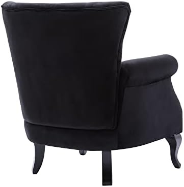 Mid Century Modern Accent Chair Upholstered Armchair Comfy Velvet Fabric Sing...