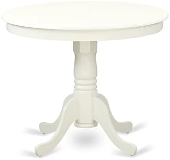 East West Furniture ANKE3-LWH-W 3 Piece Dining Room Table Set Contains a Roun...