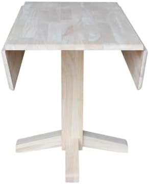 IC International Concepts 36" Solid Wood Square Dual Drop Leaf Dining Table