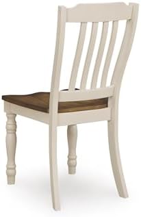 Signature Design by Ashley Waverun Dining Chair, Set of 2, White & Brown