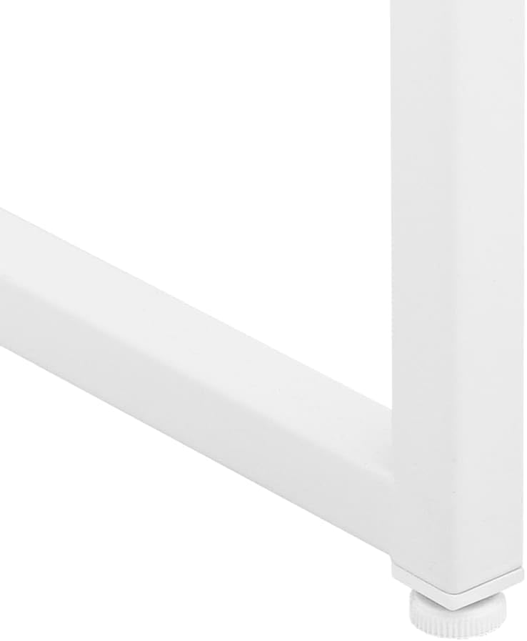 White Steel Sideboard with Adjustable Levelers, Modern Rectangular Storage Ca...