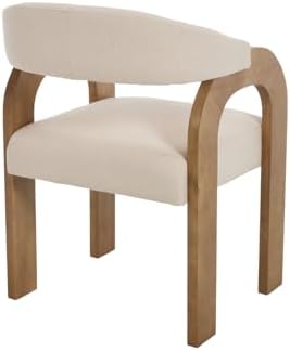 Farmhouse Dining Chairs Set of 4 - Upholstered Armchairs with Linen Cushions ...