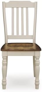 Signature Design by Ashley Waverun Dining Chair, Set of 2, White & Brown