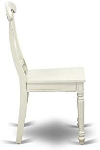 East West Furniture ANKE3-LWH-W 3 Piece Dining Room Table Set Contains a Roun...