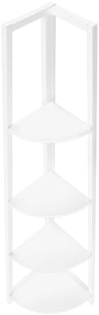 Bookshelf 4 Tier Corner Ladder, Narrow Storage Rack for Living Room,White