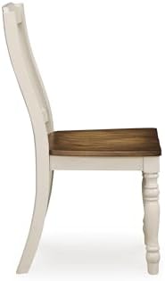 Signature Design by Ashley Waverun Dining Chair, Set of 2, White & Brown