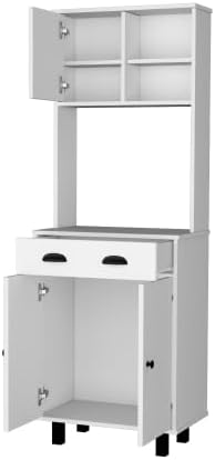 66" Tall Kitchen Pantry Cabinet with Storage,Wooden Cupboard Credenza Bu...