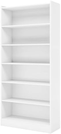 Tribesigns 78-inch Tall Bookcase, Modern 7-Tier White Library Bookshelf with ...
