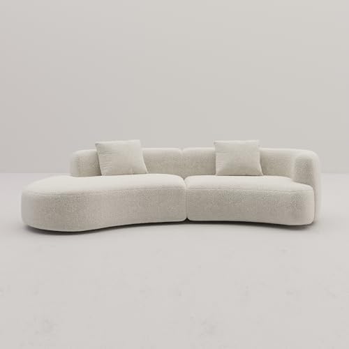 Acanva Formia Boucle Curved Sectional Couch for Living Room