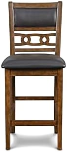 New Classic Furniture Gia 3-Piece Drop Leaf Counter Table Set with 2 Chairs, ...