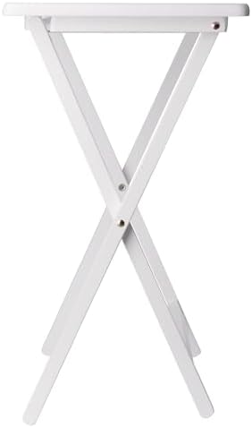 Winsome Alex Set of 2 Foldable Snack Tables, White | Easy to Store Small Port...