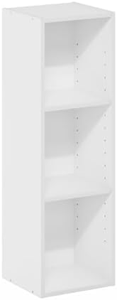 Furinno Fulda Book Shelf, 3-Tier Narrow Bookshelf, Bookcase with 10-in Width ...