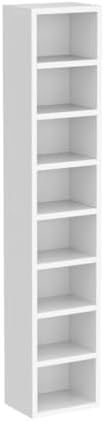 IOTXY Small Narrow Corner Bookcase - 71" Tall Gap Storage Cabinet, White