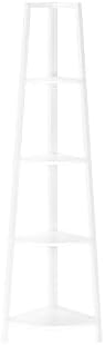 Bookshelf 4 Tier Corner Ladder, Narrow Storage Rack for Living Room,White