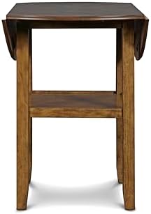 New Classic Furniture Gia 3-Piece Drop Leaf Counter Table Set with 2 Chairs, ...